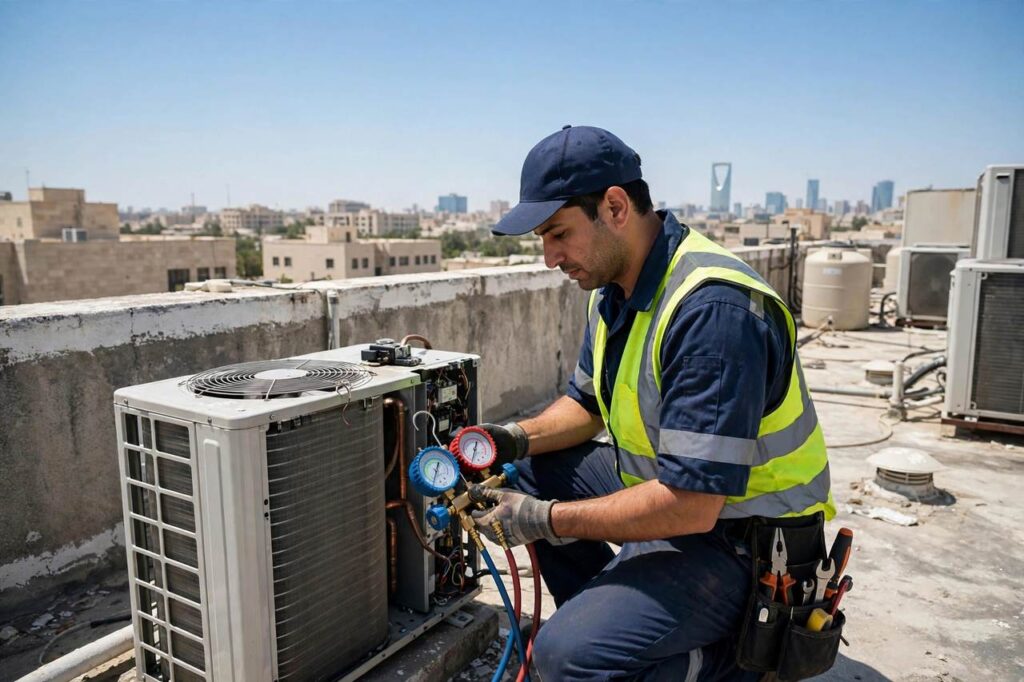 صيانة مكيفات الرياض 3 صيانة الوحدة الخارجية للمكيف في الرياض